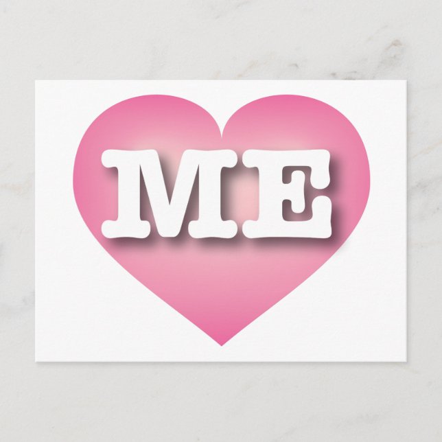 Maine PInk Fade Heart - I Liebe ME Postkarte (Vorderseite)