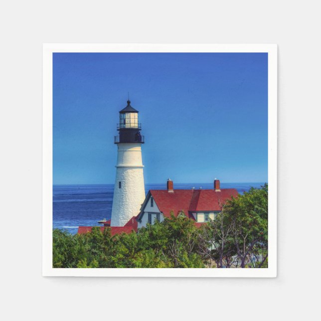 Maine Portland Head Light Foto Serviette (Vorderseite)