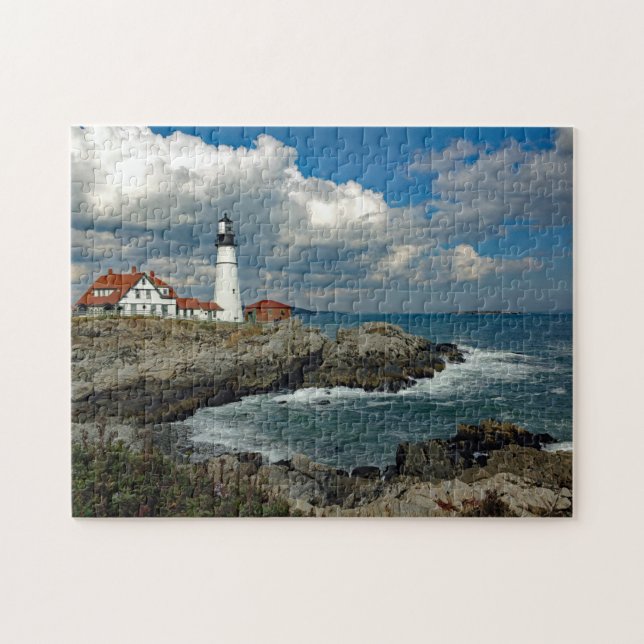 Maine Portland Head Lighthouse Foto Puzzle (Horizontal)