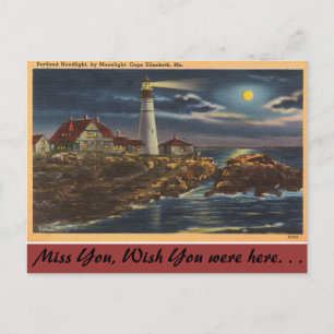 Maine, Portland Headlight, Cape Elisabeth Postkarte