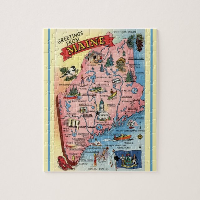 Maine Postcard Karte Jigsaw Puzzle (Vertikal)