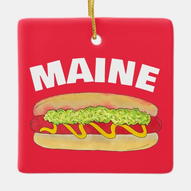 Maine Red Snapper Hotdog Portland ME Food Cookout Keramikornament (Vorderseite)