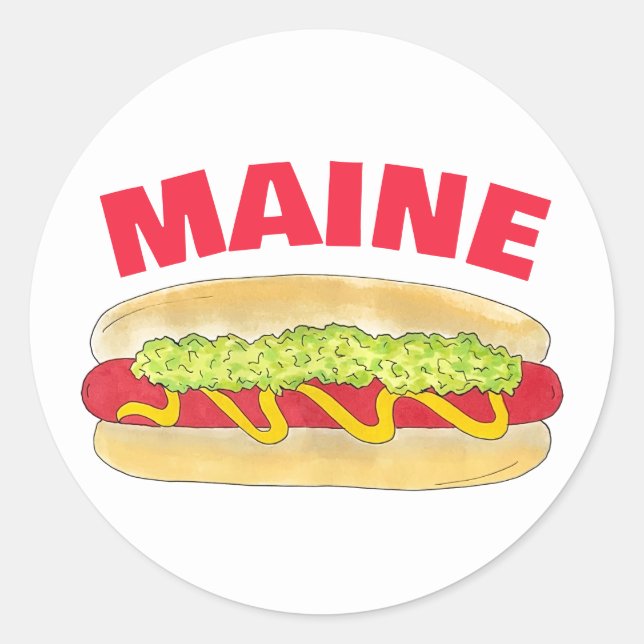 Maine Red Snapper Hotdog Portland ME Food Cookout Runder Aufkleber (Vorderseite)