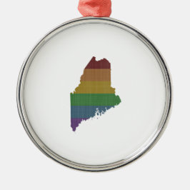 Maine-Regenbogen-Gay Pride Silbernes Ornament