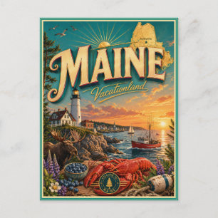 Maine Retro-Reise-Andenken-Postkarte Postkarte