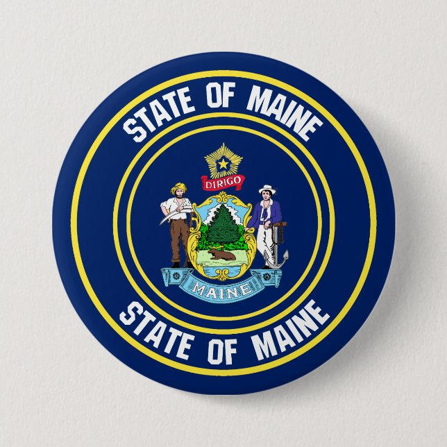 Maine Round Emblem Button (Vorderseite)