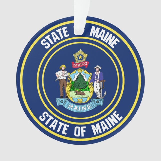 Maine Round Emblem Ornament (Vorderseite)