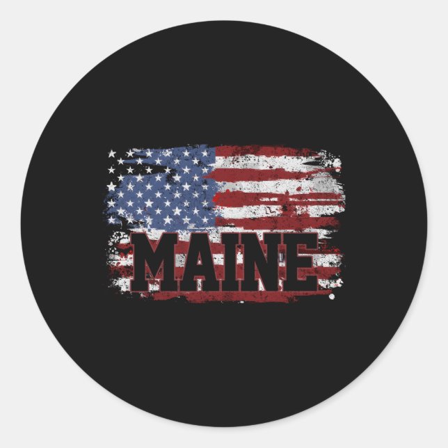 Maine Runder Aufkleber (Vorderseite)