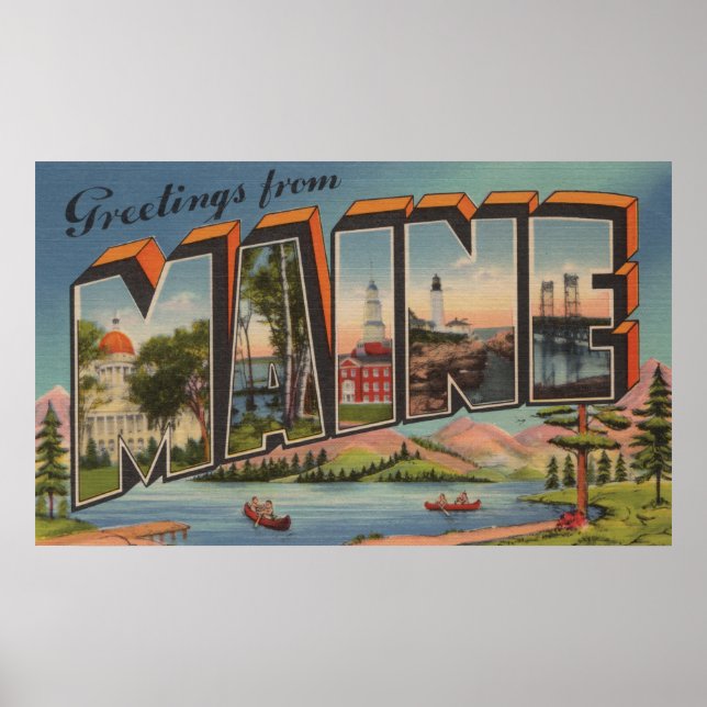 Maine (Sommer)Große Briefbilder Poster (Vorne)