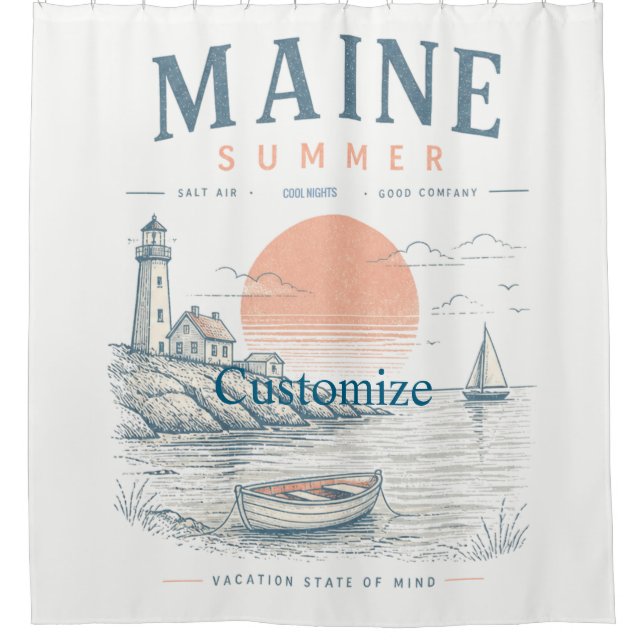 Maine Sommer Spaß Thunder_Cove Duschvorhang (Vorderseite)