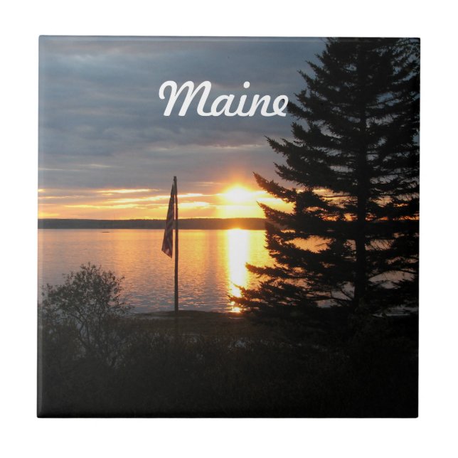Maine-Sonnenuntergang Fliese (Vorderseite)