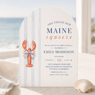 Maine Squeeze Coastal Lobster Bow Brautjungfernpar Einladung