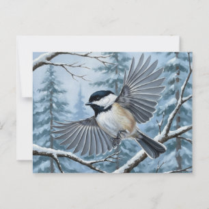 Maine Staat Bird Black Capped Chickadee Postkarte