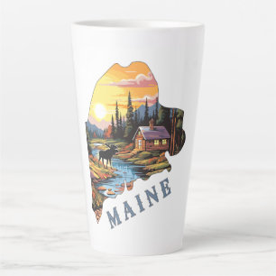 Maine Staat Kontur Cabin Moose Milchtasse