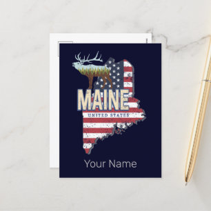 Maine Staat United Staaten Map Vintag USA Souvenir Feiertagspostkarte