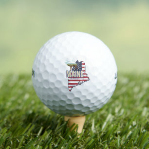 Maine Staat United Staaten Map Vintag USA Souvenir Golfball