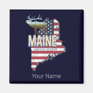 Maine Staat United Staaten Map Vintag USA Souvenir Magnet