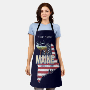 Maine Staat United Staaten Map Vintag USA Souvenir Schürze