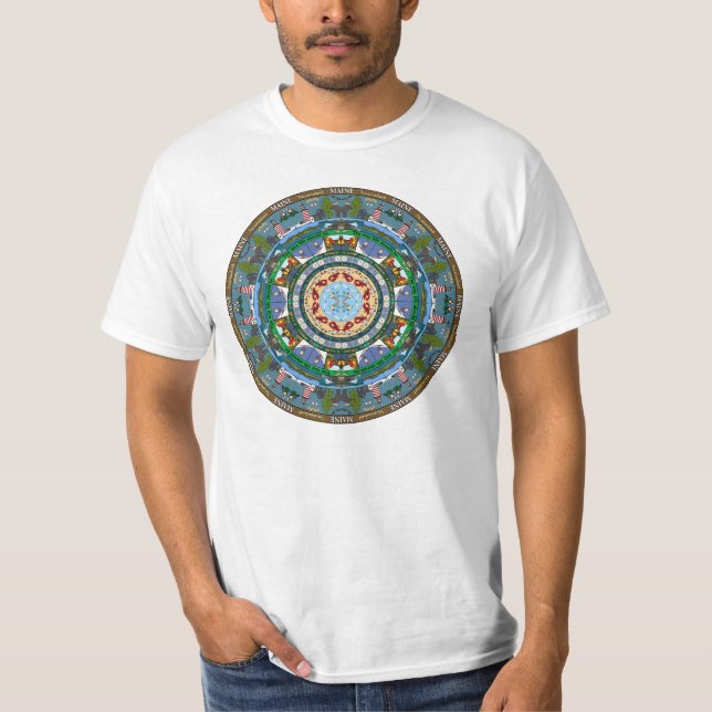 Maine-Staatmandala-T-Shirt T-Shirt (Vorderseite)