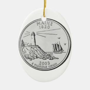 Maine-Staatsvierteldollar Keramikornament
