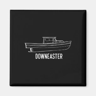 Maine State Downeaster-Hummerfischerboot-T-Shirt Magnet