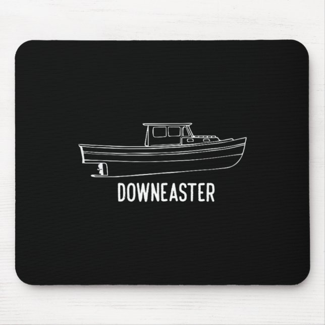 Maine State Downeaster-Hummerfischerboot-T-Shirt Mousepad (Vorne)