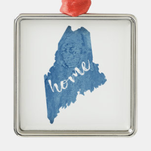 Maine State Home Holzmaserung Ornament Aus Metall