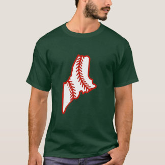 Maine State Outline Stitch auf Deutsch T-Shirt