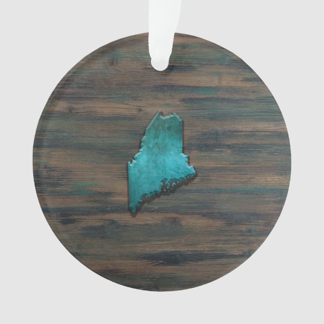 Maine State Shape Teal Ornament (Vorderseite)