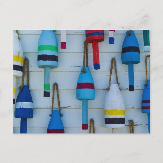 Maine, Stonington, dekorative Hummerbojen Postkarte (Vorderseite)