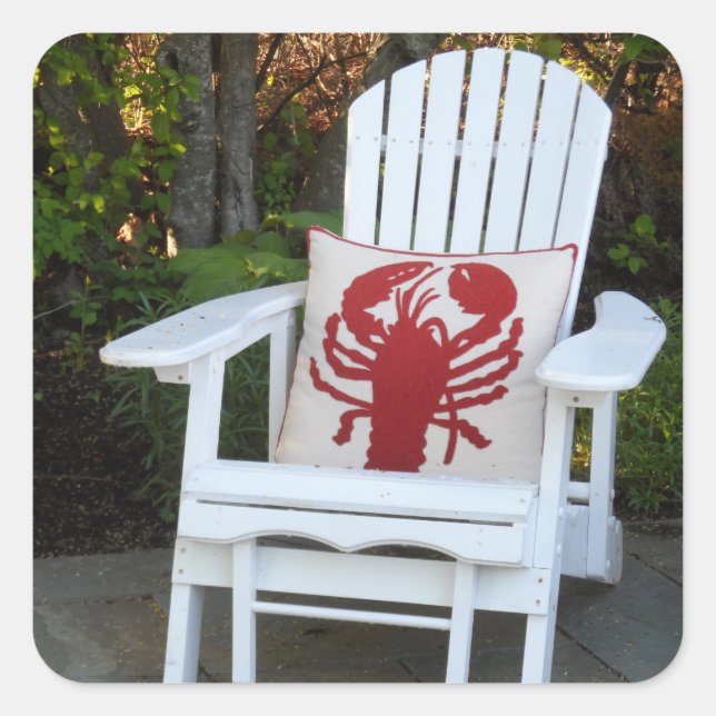 Maine Summer Quadratischer Aufkleber (Vorderseite)