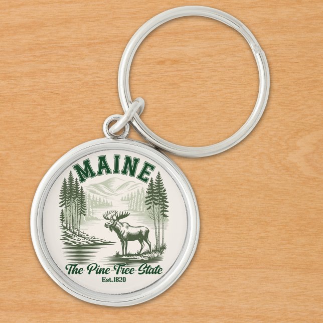 Maine the Pine Tree State Schlüsselanhänger (Von Creator hochgeladen)