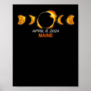 Maine Total Solar Eclipse 8. April 2024 Poster