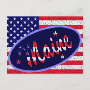 Maine US-Flagge Postkarte