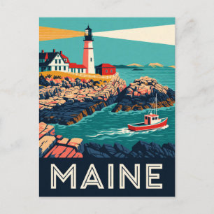 Maine USA Felsige Küste New England Reise 🌊 Postkarte