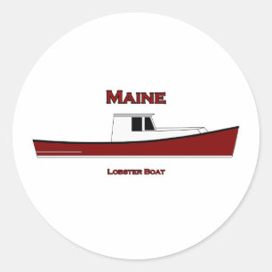 Maine USA Lobster Boat Logo Runder Aufkleber