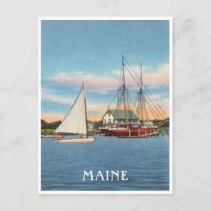 Maine Vintage Nautische Szene Postkarte