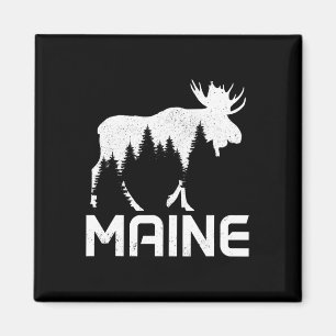 Maine Vintage Pride Souvenir Elch Natur Wandern Magnet
