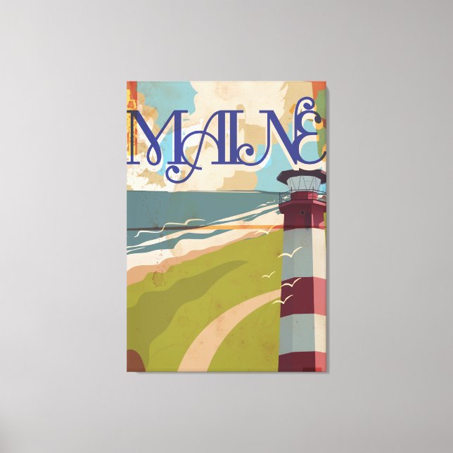 Maine Vintage Travel Poster Leinwanddruck (Vorderseite)
