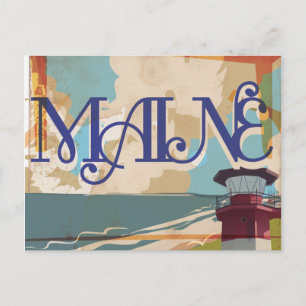 Maine Vintage Travel Poster Postkarte
