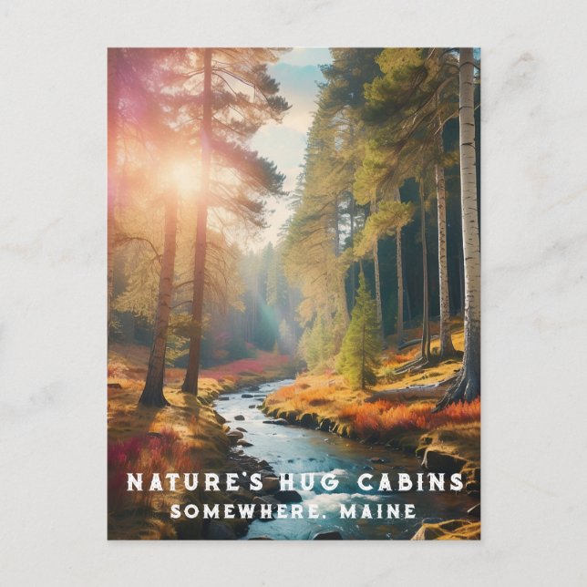 *~* Maine Wald Stream Urlaub AP49 Postkarte (Vorderseite)