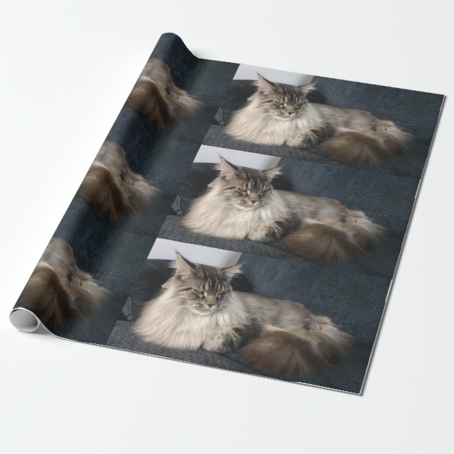 Maine-Waschbär-Katze Geschenkpapier (Ungerollt)