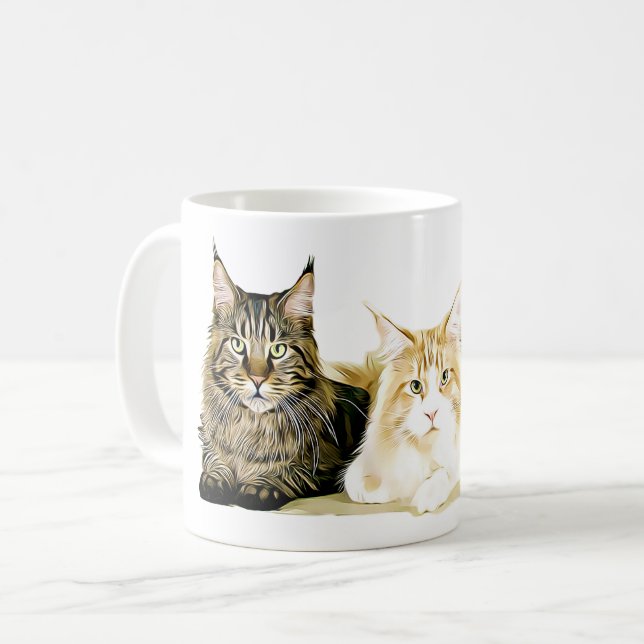 Maine-Waschbär-Katzen-Kätzchen, moderne Tasse (Vorderseite Links)