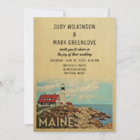 Maine Wedding Einladung Vintag Mitte des Jahrhunde