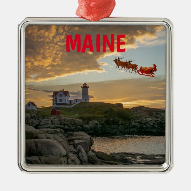 Maine Weihnachts-Keramik Ornament Aus Metall (Vorne)