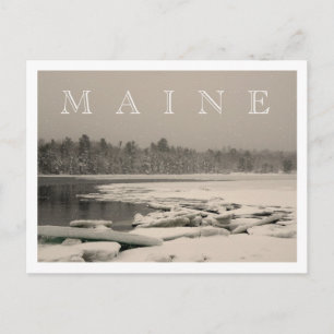 MAINE - Winter an der Bucht Postkarte