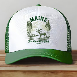 Maine Woods and Wildlife Illustration Truckerkappe