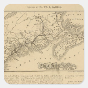 Maine Zentralbahn Quadratischer Aufkleber