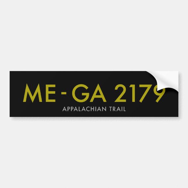 Maine zu Georgia 2179 Meilen - appalachische Spur Autoaufkleber (Vorne)