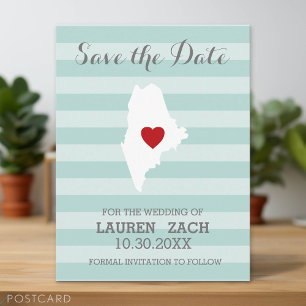 Maine Zuhause Staat City Wedding Save the Date Ankündigungspostkarte